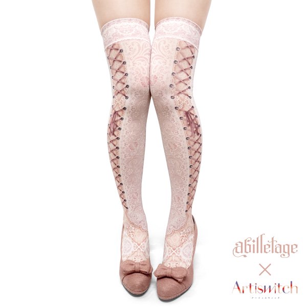 Corset Over Knee Socks Side Lace-up | abilletage | Wunderwelt