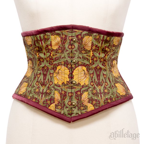 abilletage　ミニショートコルセット　サイズ5 受注生産】ベーシックサテンミニショートコルセット（ボルドー