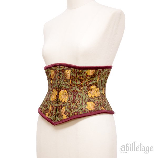 abilletage　ミニショートコルセット　サイズ5 受注生産】ベーシックサテンミニショートコルセット（ボルドー