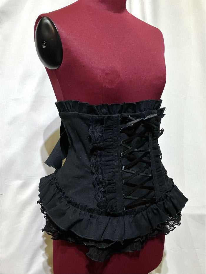 総フリル編み上げコルセット：白 - MARBLE ~online shop~