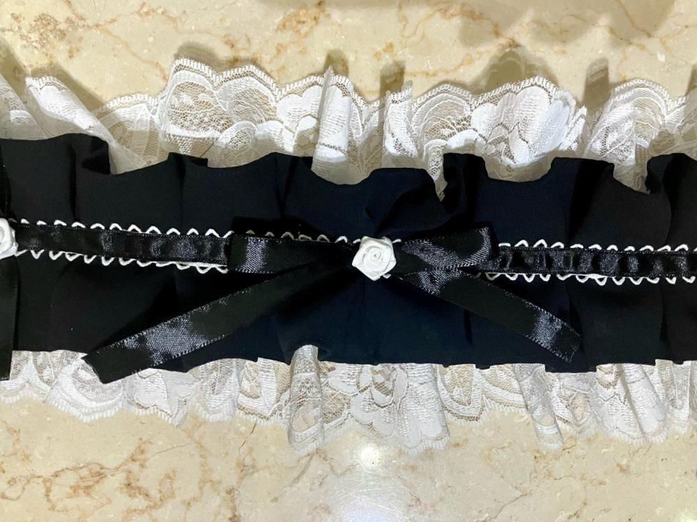 ♡ Princess tulle ribbon フリルヘッドドレス black♡ ◇受注商品◇ボリュームフリル＆レースヘッドドレス：黒