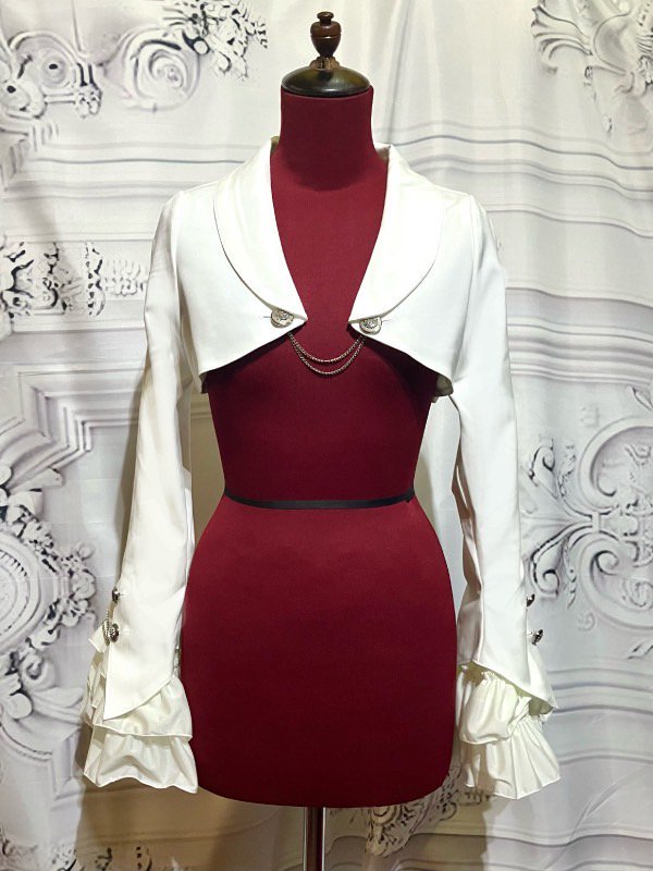 エンブレムチェーン付き姫袖ショートジャケット (SALE) | MARBLE