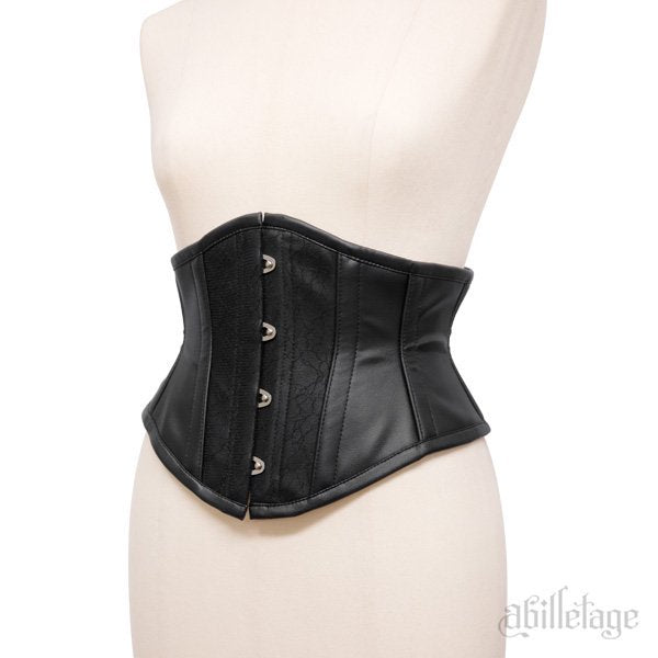 Noir Fake Leather Mini Corset | abilletage | Wunderwelt Fleur