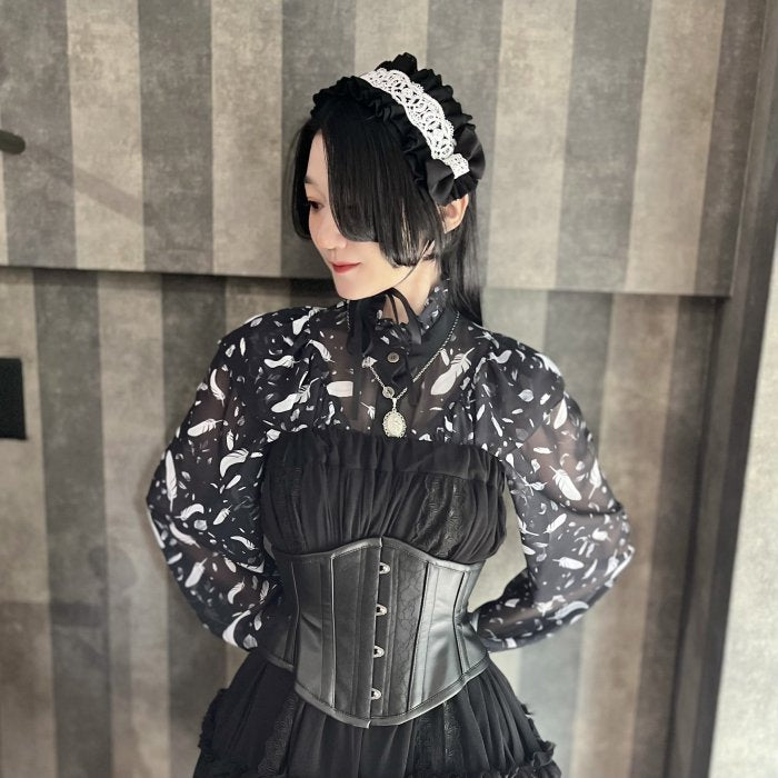 Noir Fake Leather Mini Corset | abilletage | Wunderwelt Fleur