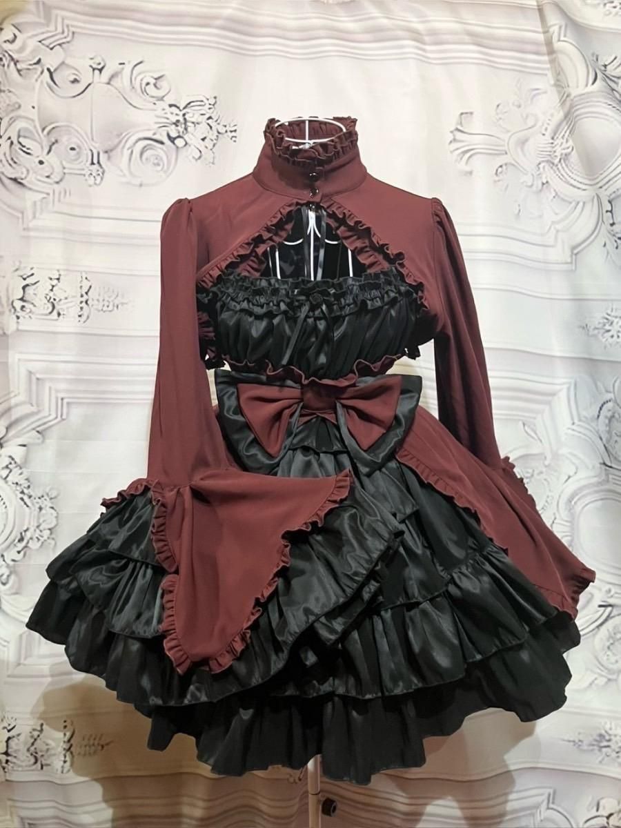 姫袖ボレロ付き配色切り替えデコラティブワンピース | MARBLE