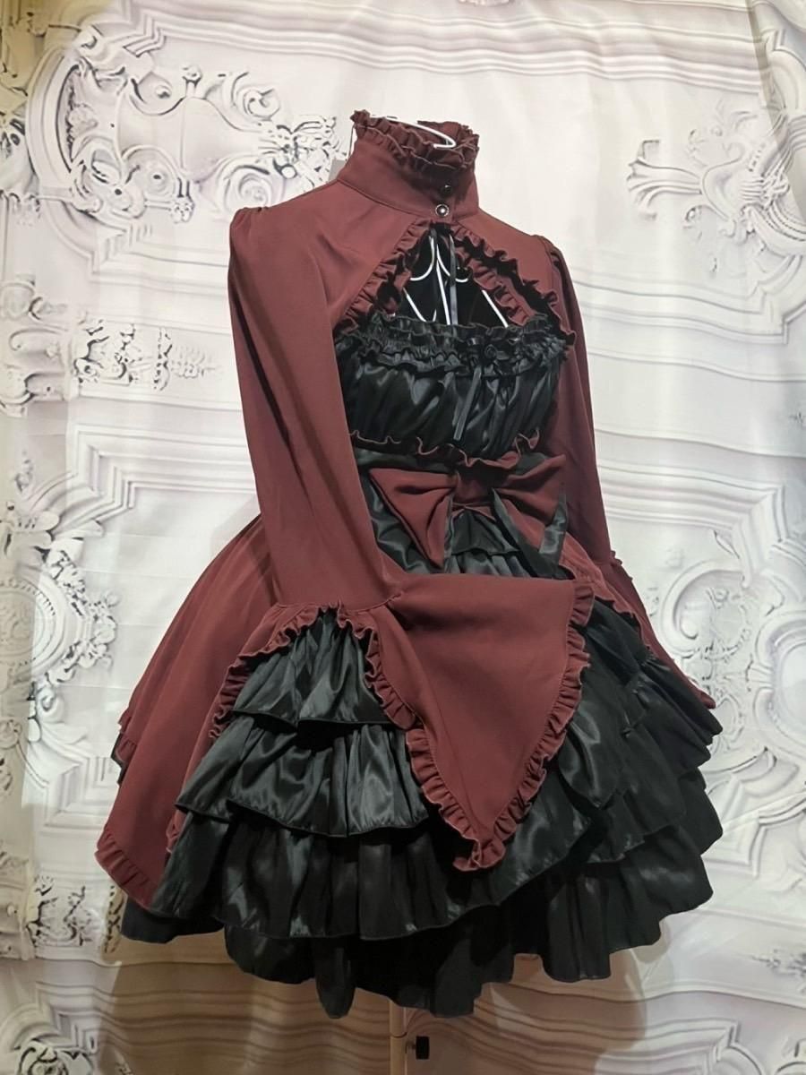 姫袖ボレロ付き配色切り替えデコラティブワンピース | MARBLE
