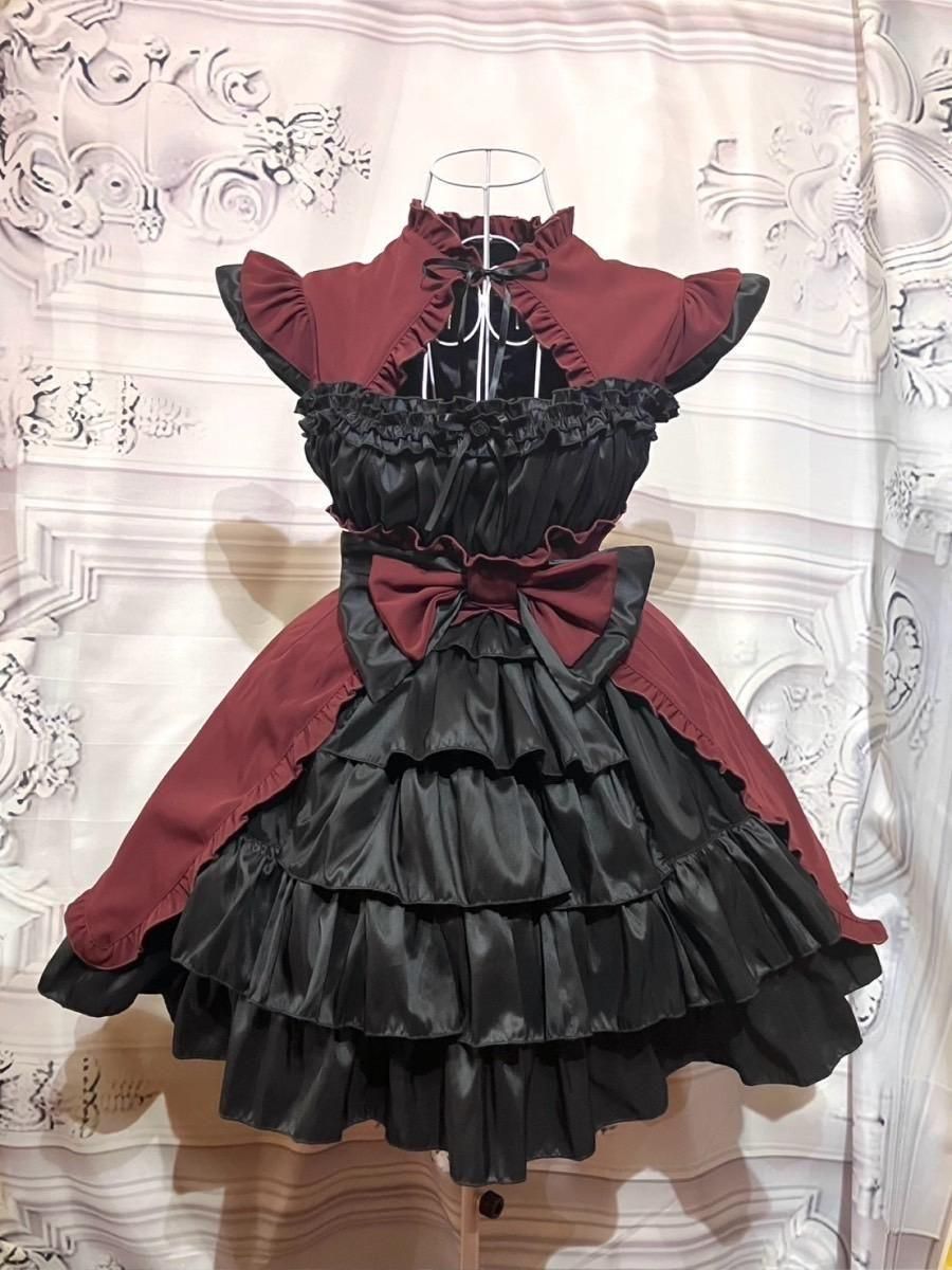 姫袖ボレロ付き配色切り替えデコラティブワンピース | MARBLE