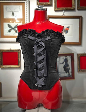 Na+H レザーコルセット　ゴス　ゴシック　ロリィタ　エヌエープラスエイチ hm別珍コルセット風ガーターベルト(フリル) | Na+H | ロリータ