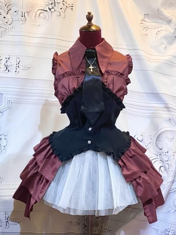 美品 ビンテージ 90sリボンドレス ワンピース ビスチェコルセット 黒ブラック フロントオープンコルセットワンピース[品番：MKSW0055979]｜RESEXXY