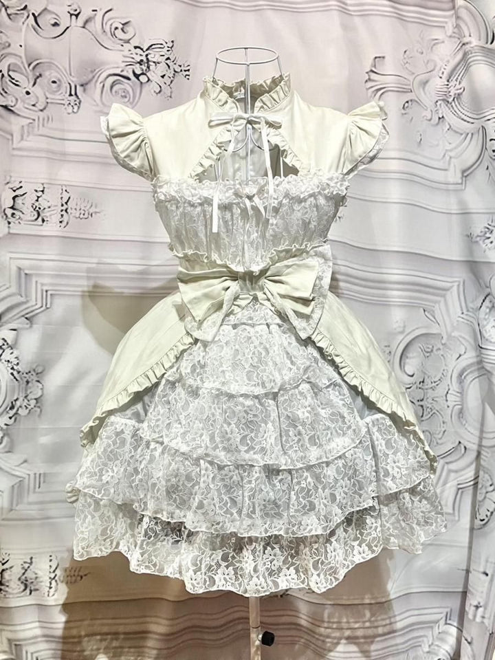 配色切り替えデコラティブワンピース | MARBLE | Wunderwelt Fleur