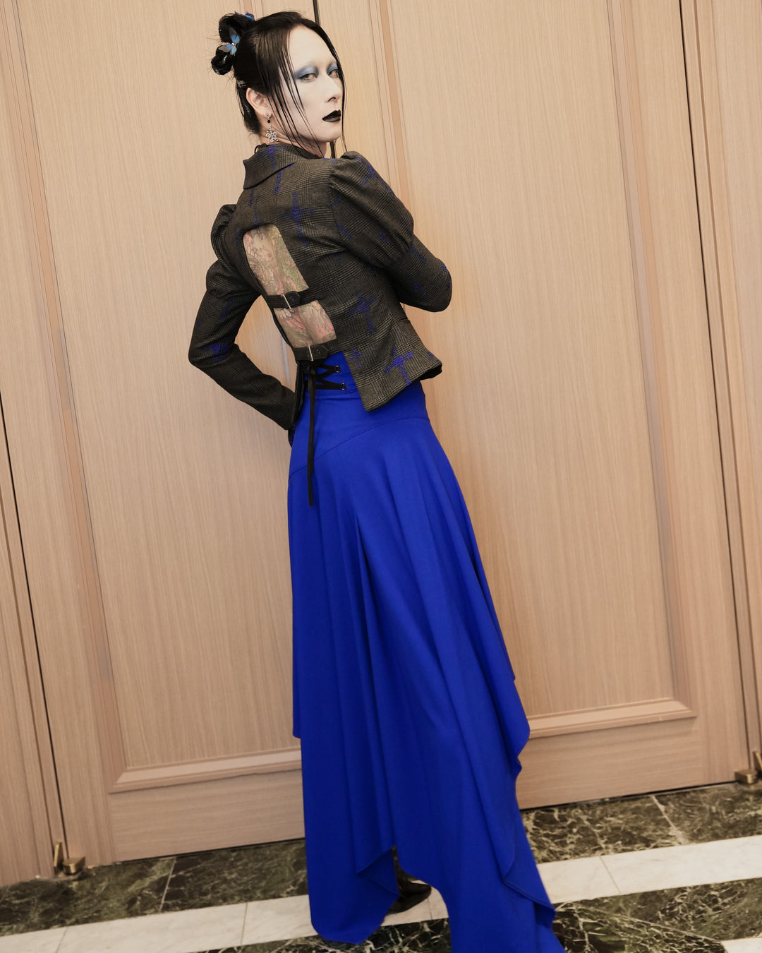 OZZON 十字架柄ジャケット　ミリタリー調　ハイネック OZZON 十字架柄ジャケット ミリタリー調 ハイネック レディース