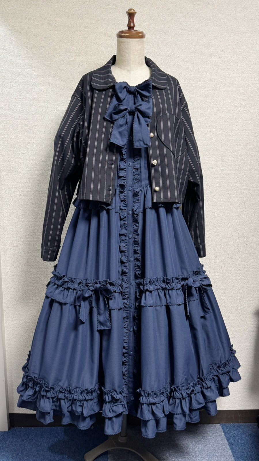 Square Frill Dress OP (black x black pico frill) | PhysicalDrop