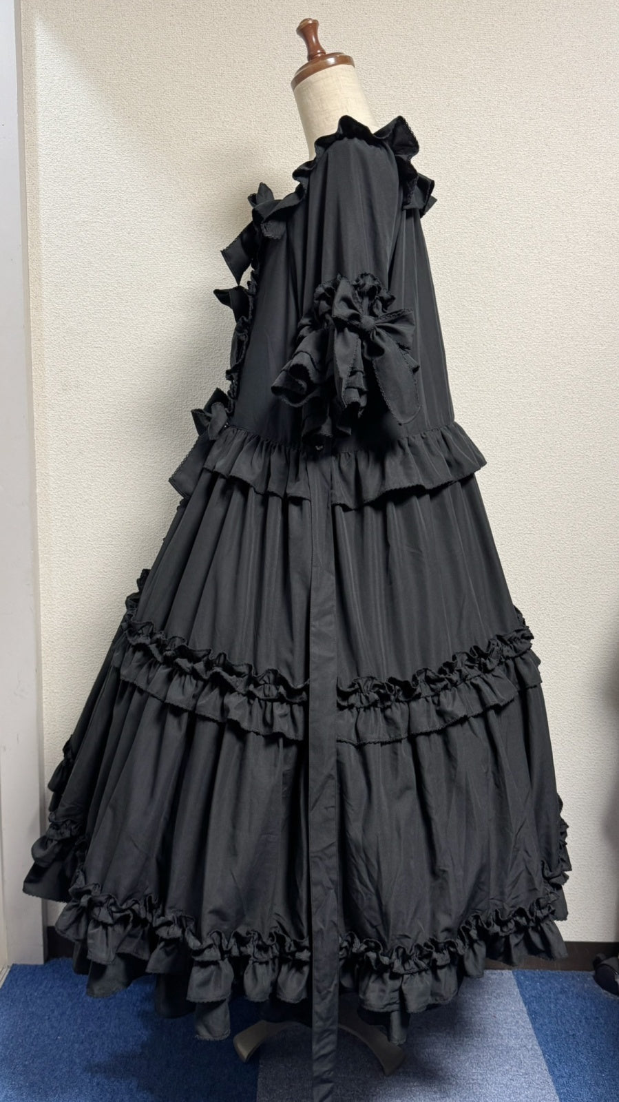 ▪️専用　BORDER FRILL TOP(38) 　BLACK Square Frill Dress OP (black x black pico frill) | PhysicalDrop
