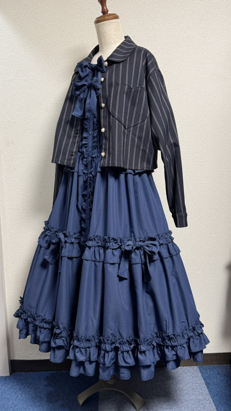 Square Frill Dress OP (black x black pico frill) | PhysicalDrop