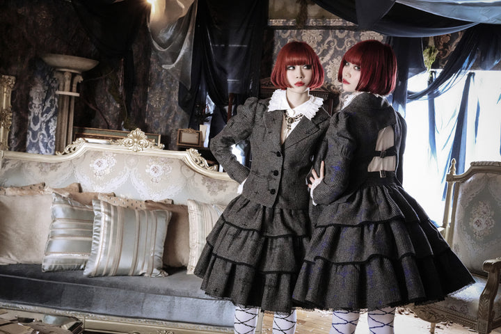 グレンチェック十字架バックベルトジャケット | Moi-même-Moitié