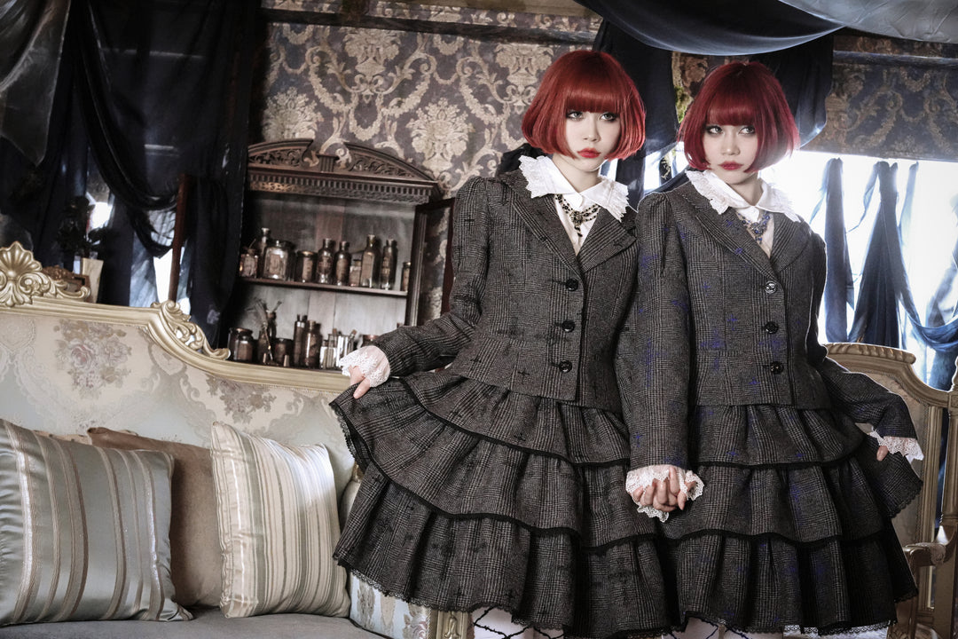 タグ付shellerシェリエherringbone layered skirt タグ付shellerシェリエherringbone layered skirt タグ付sheller