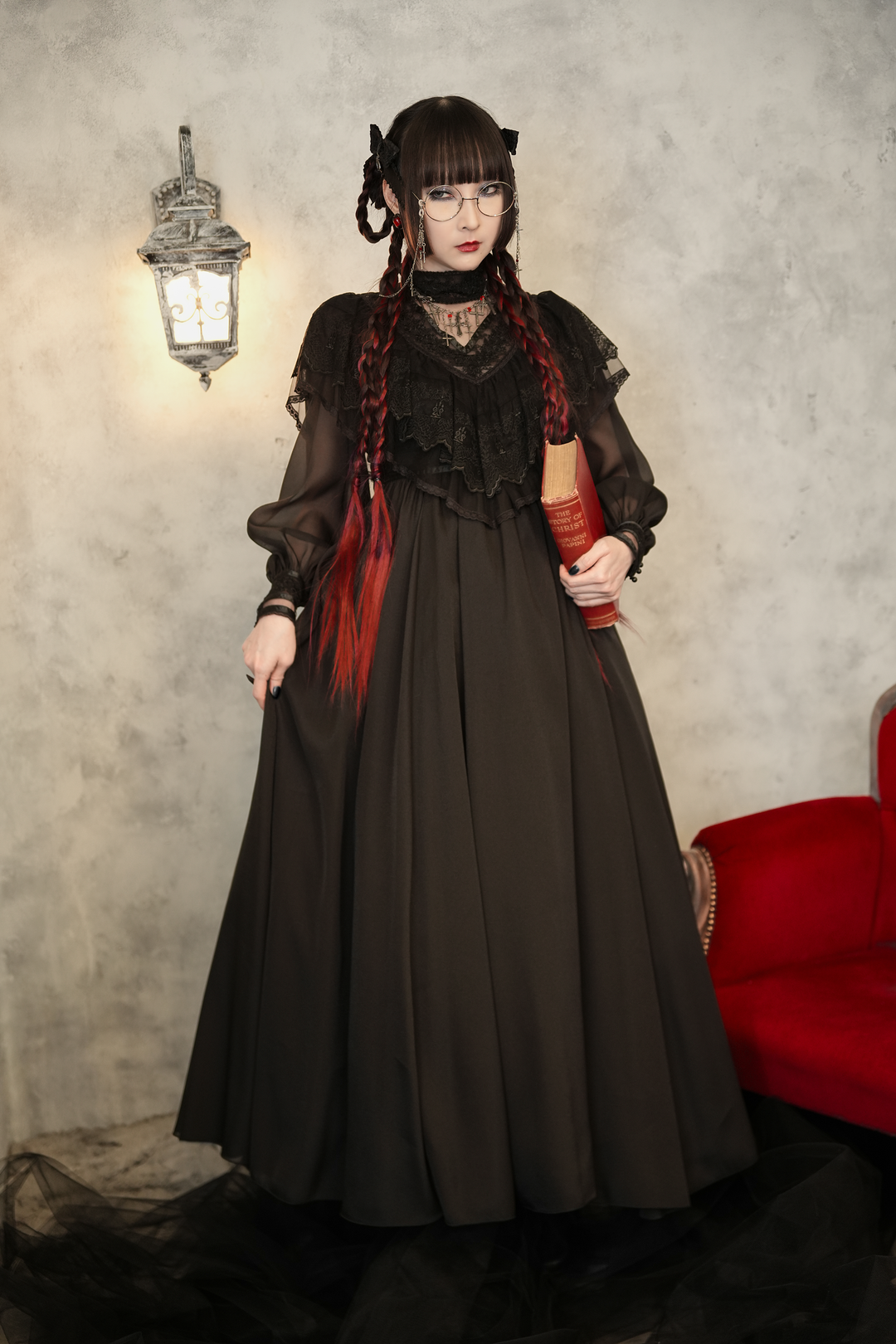 完売済　セレスティアゴシックロングドレス　モワティエ　9号　black×blue セレスティアゴシックロングドレス〜2024 Mana Special Edition