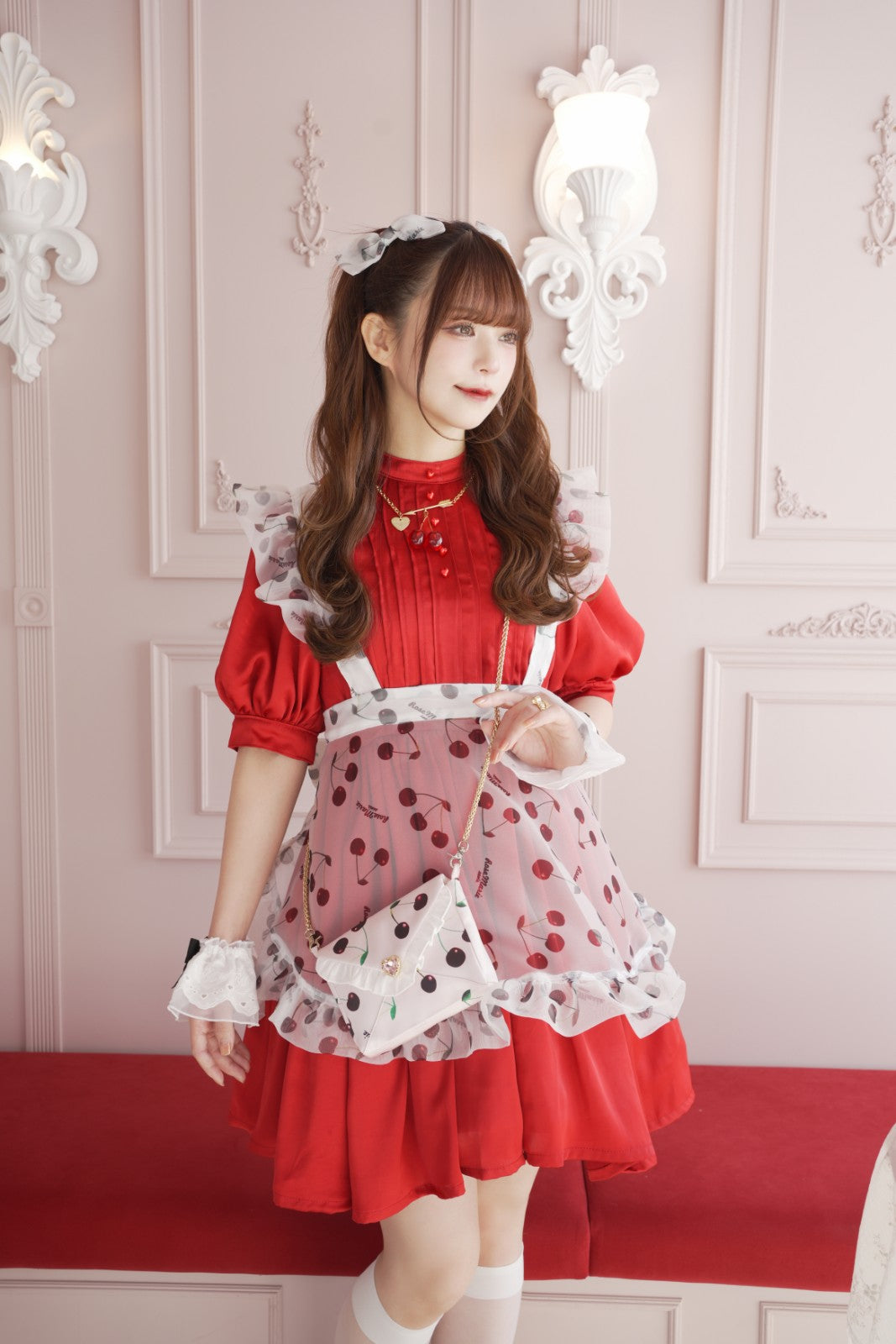 cherry doll one-piece dress＆ribbon clip（チェリードールワンピース