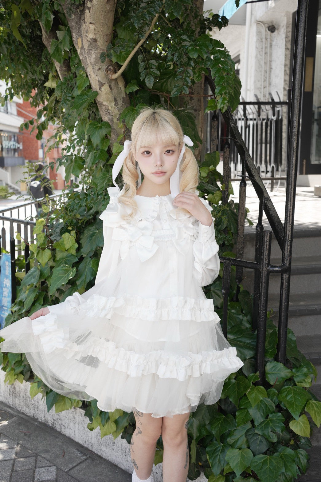 【sucrlily】petit robe étoilé ワンピース M(100) ribbon tule one-piece dress（リボンチュールワンピース