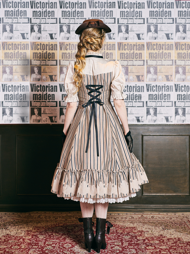 vintageレースレジメンハーフスリーブドールドレス | Victorian maiden