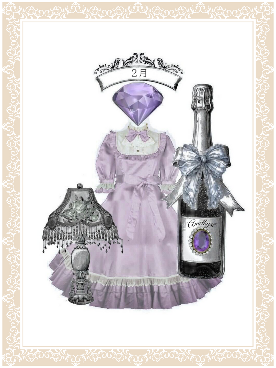 Jewelryクラシカルドールハーフスリーブロングドレス（半袖