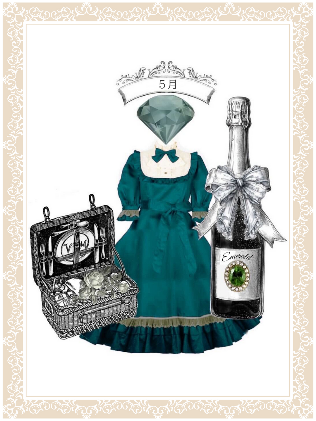 Jewelryクラシカルドールハーフスリーブロングドレス（半袖