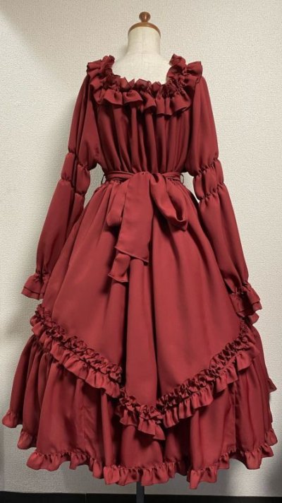 長袖シャーリングドレス | PhysicalDrop | ロリータ ゴスロリ ゴシック