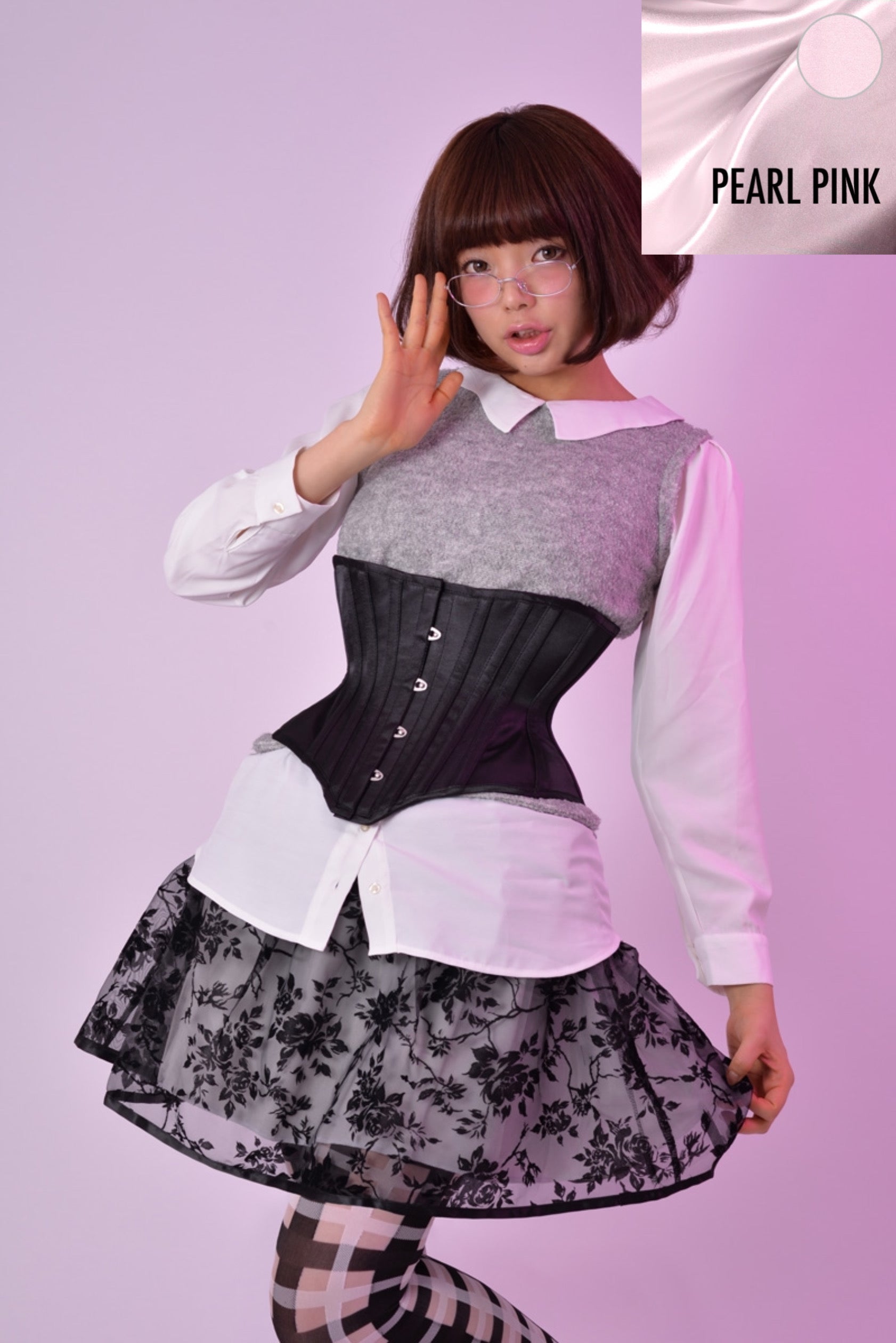 PureOne Corset Works ヴィクトリアンハーフカップ（レッド系） PCWピュアワンコルセットワークス//ハーフカップコルセット