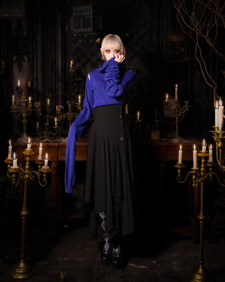 Cross Button Long-sleeve Knit | Moi-même-Moitié | Wunderwelt Fleur