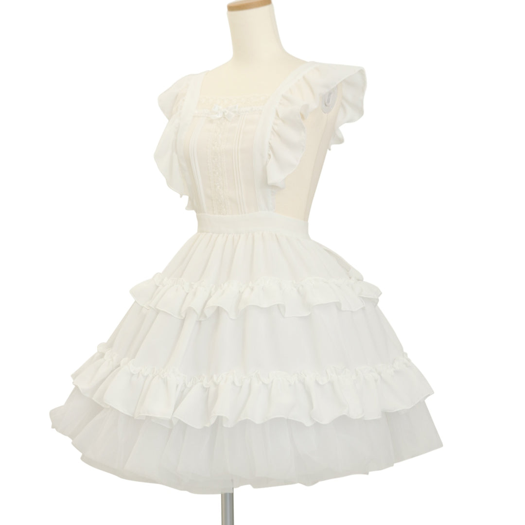 ティアードフリルエプロン（梨地）【クーポン対象外】 | Pina