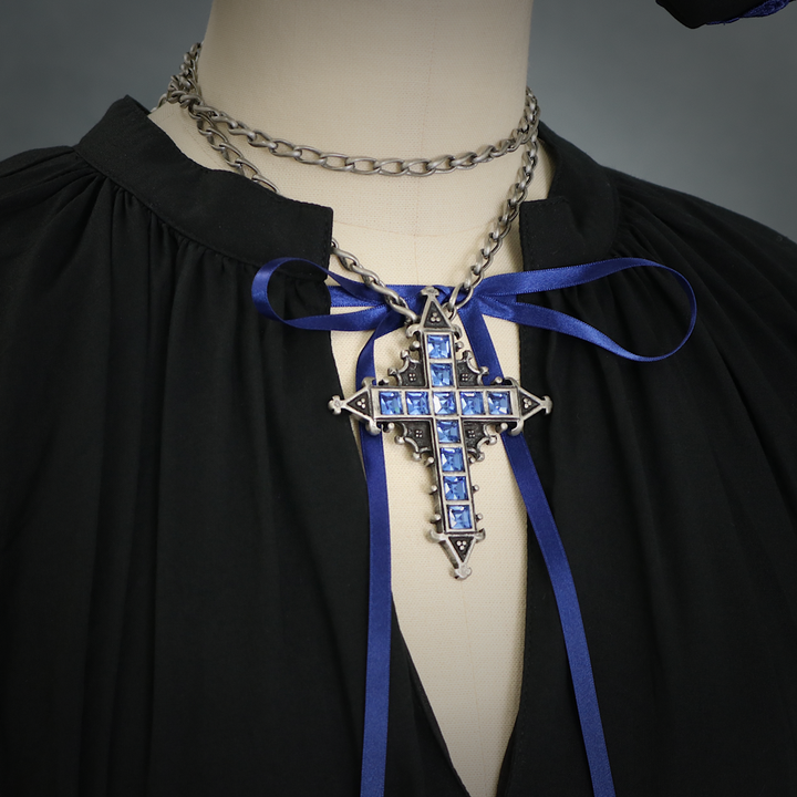 Blue Jewel Cross Pendant | Moi-même-Moitié | Wunderwelt