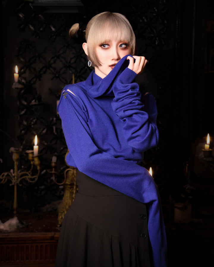 Cross Button Long-sleeve Knit | Moi-même-Moitié | Wunderwelt Fleur