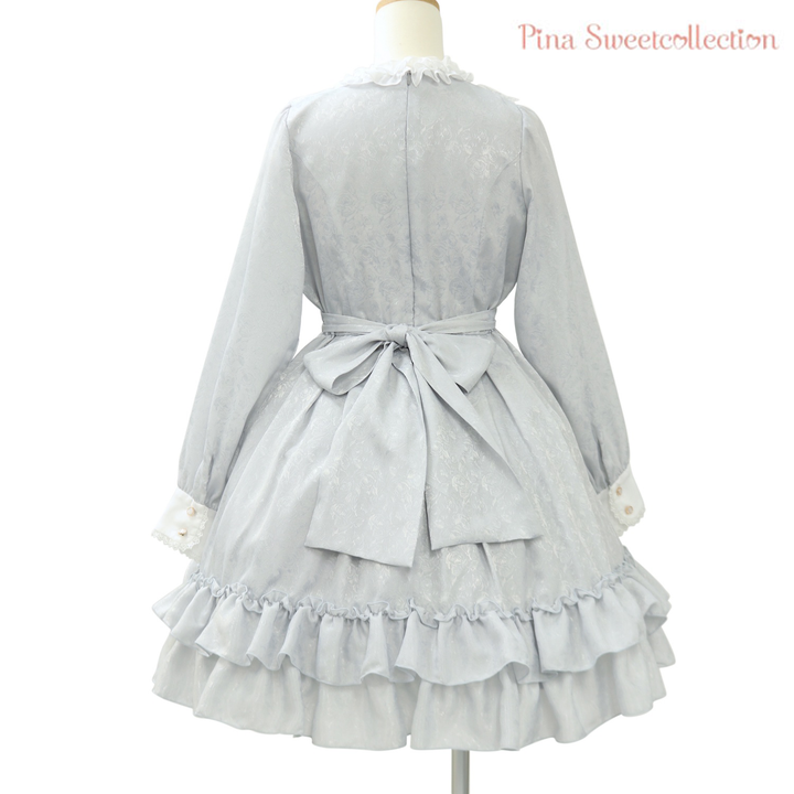 ローズジャガードワンピース　ピナ・スイートコレクション Pina sweetcollection/ローズジャガードワンピース（ワイン