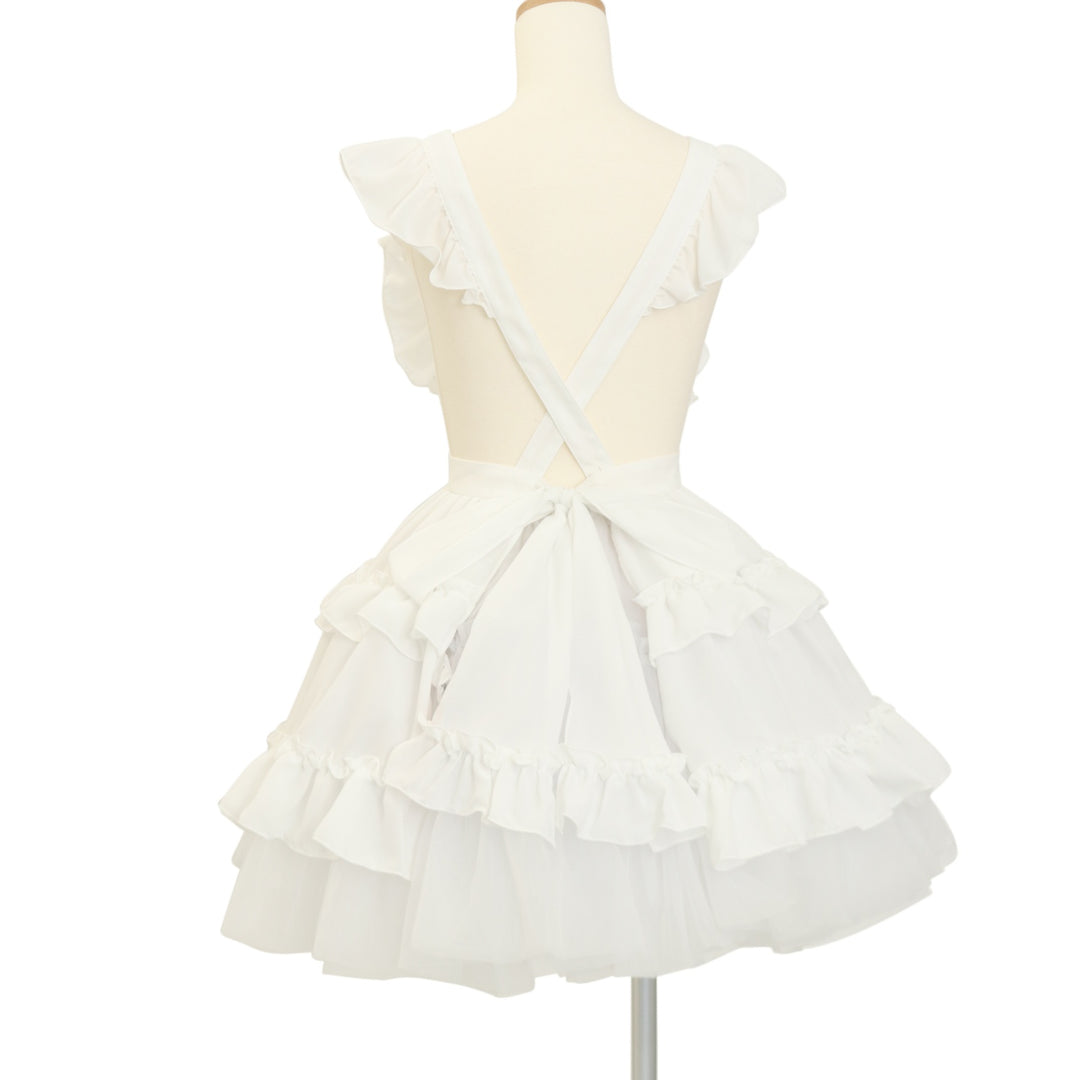 ティアードフリルエプロン（梨地）【クーポン対象外】 | Pina