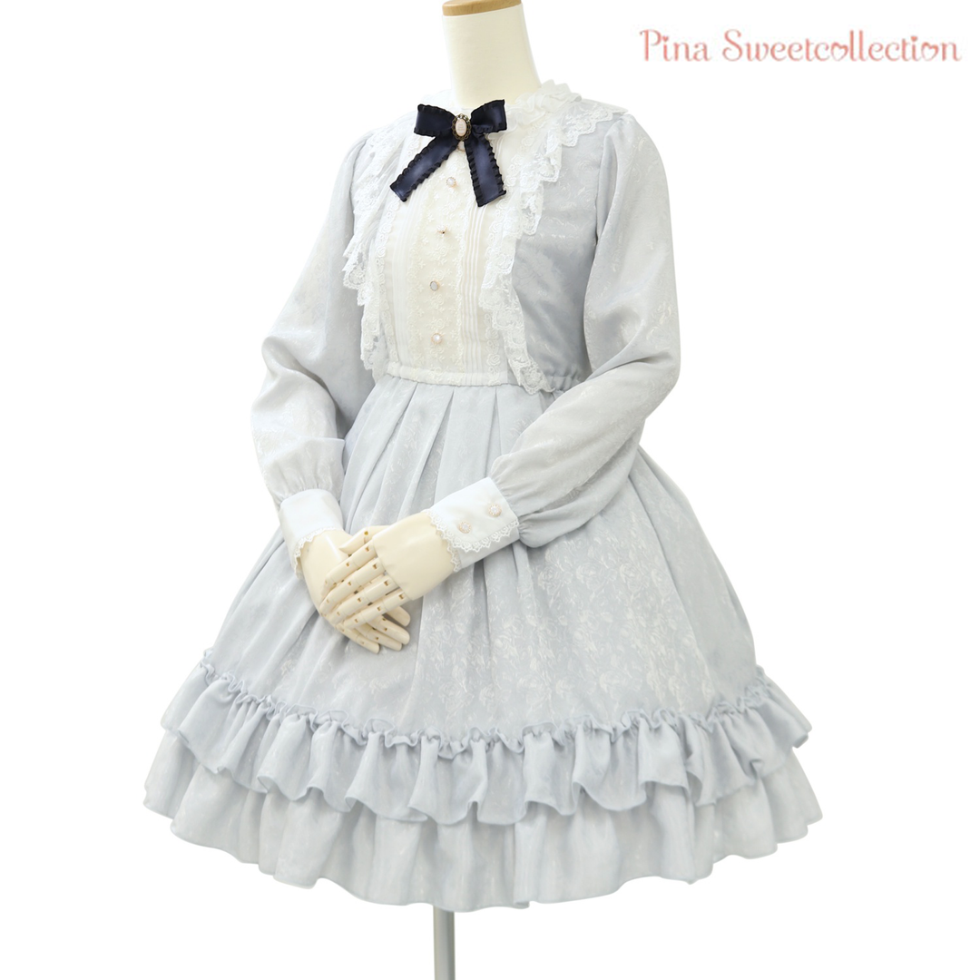 ローズジャガードワンピース【長袖】 | Pina sweetcollection ローズジャガードワンピース【長袖】 | Pina sweetcollection