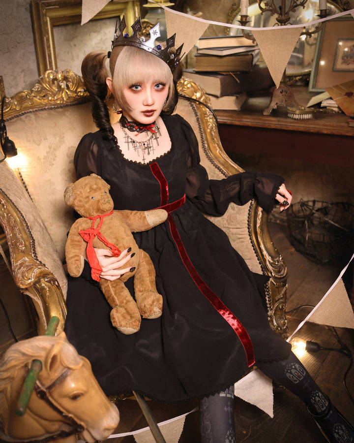 Velvet Cross Dress (Mini) | Moi-même-Moitié | Wunderwelt Fleur