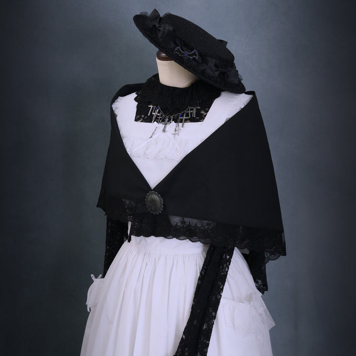 Moitie 燭台刺繍オーバニー Moitie 燭台刺繍オーバニー Moitie 燭台刺繍オーバニー クロス