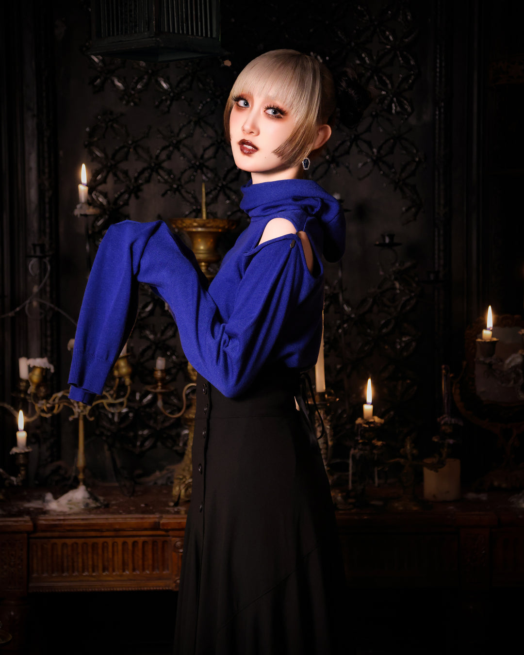 Moi-meme-Moitie レースカットソー Cross Button Long-sleeve Knit | Moi-même-Moitié | Wunderwelt Fleur