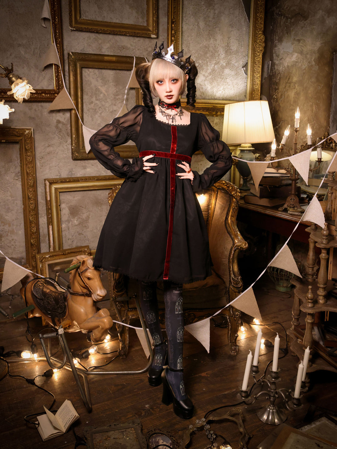 Velvet Cross Dress (Mini) | Moi-même-Moitié | Wunderwelt Fleur