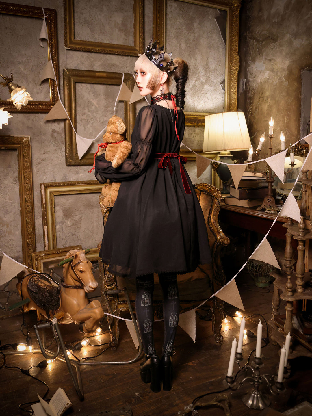 Velvet Cross Dress (Mini) | Moi-même-Moitié | Wunderwelt Fleur