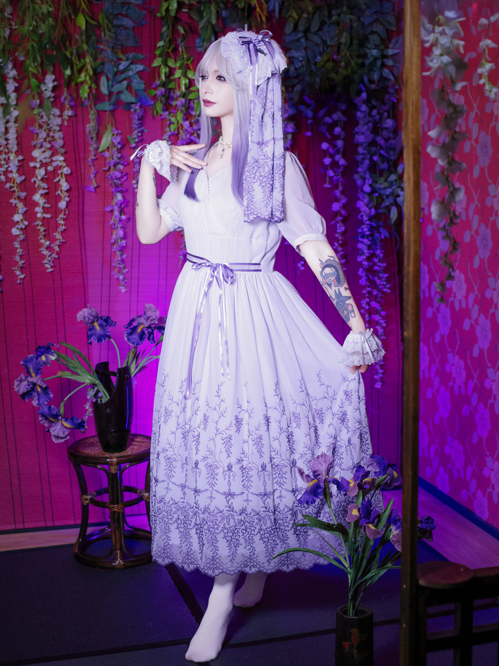 Wisteria Graceカシュクールロングワンピース【クーポン対象外】 | Moi