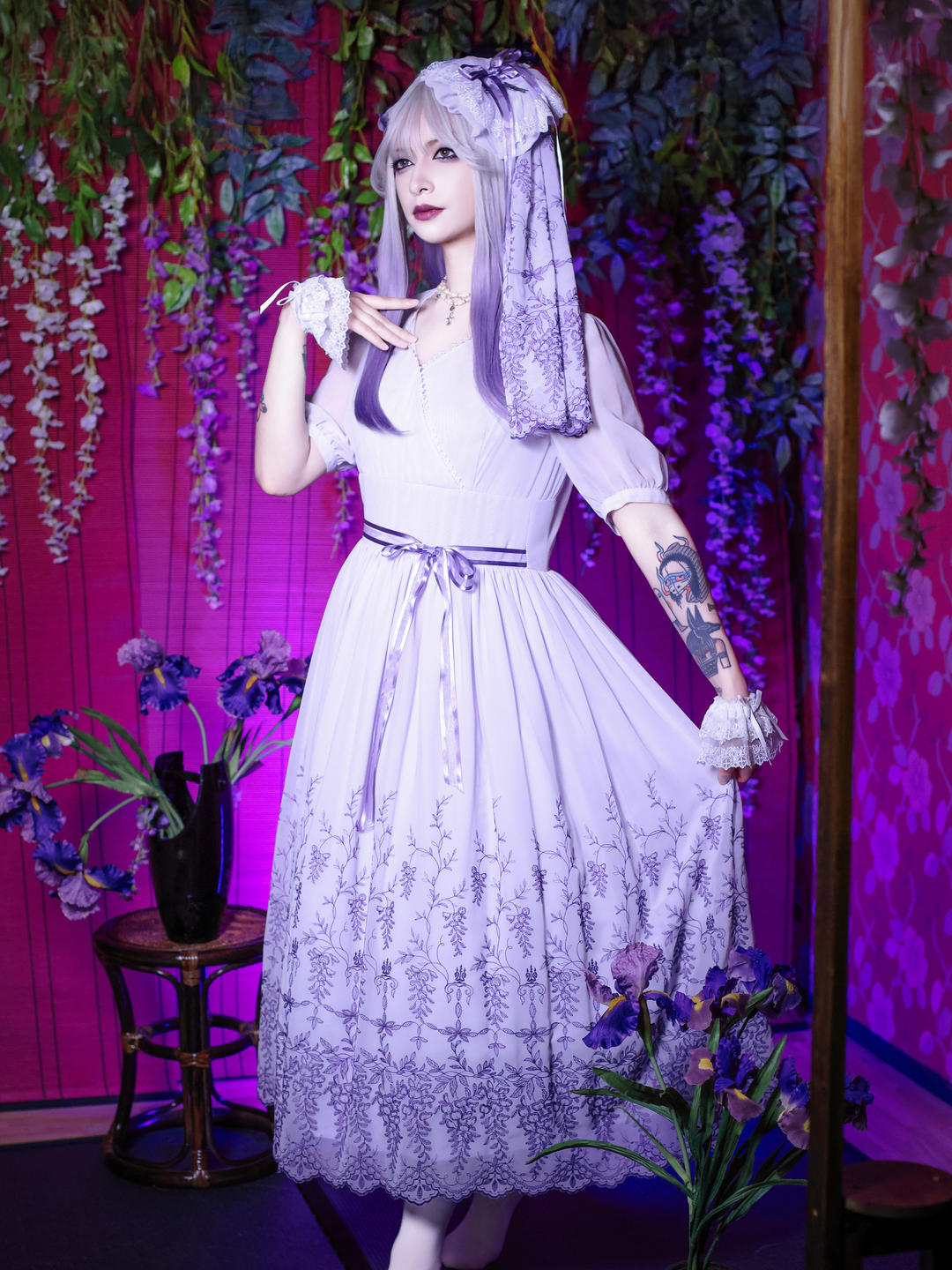 Wisteria Graceカシュクールロングワンピース | Moi-même-Moitié