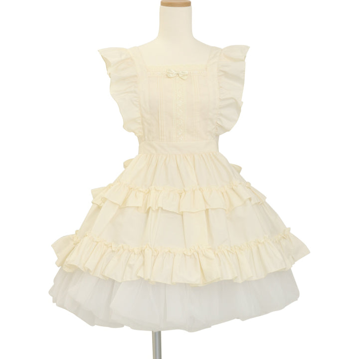 Tiered Frill Apron (broadcloth ivory) | Pina sweetcollection