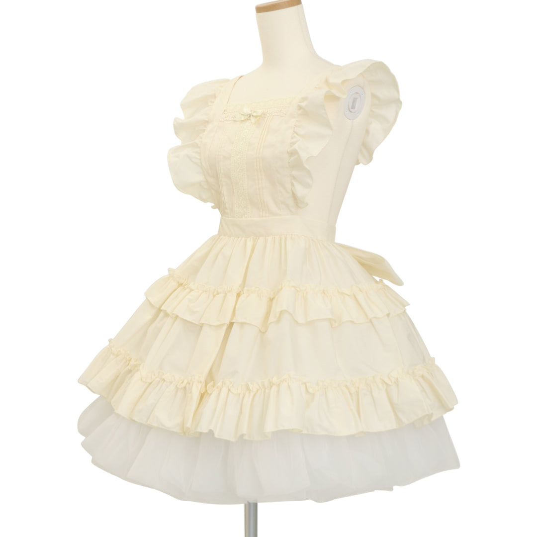 Tiered Frill Apron (broadcloth ivory) | Pina sweetcollection