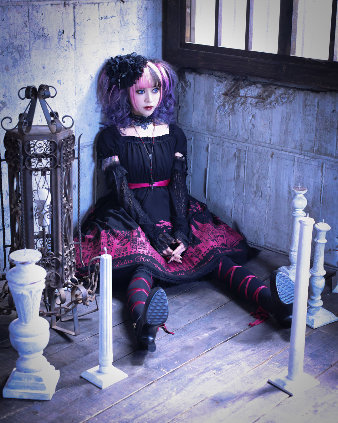 モワメームモワティエ　Rose fence アームカバー 黒青 モワメームモワティエ Rose fence アームカバー 黒青 - メルカリ