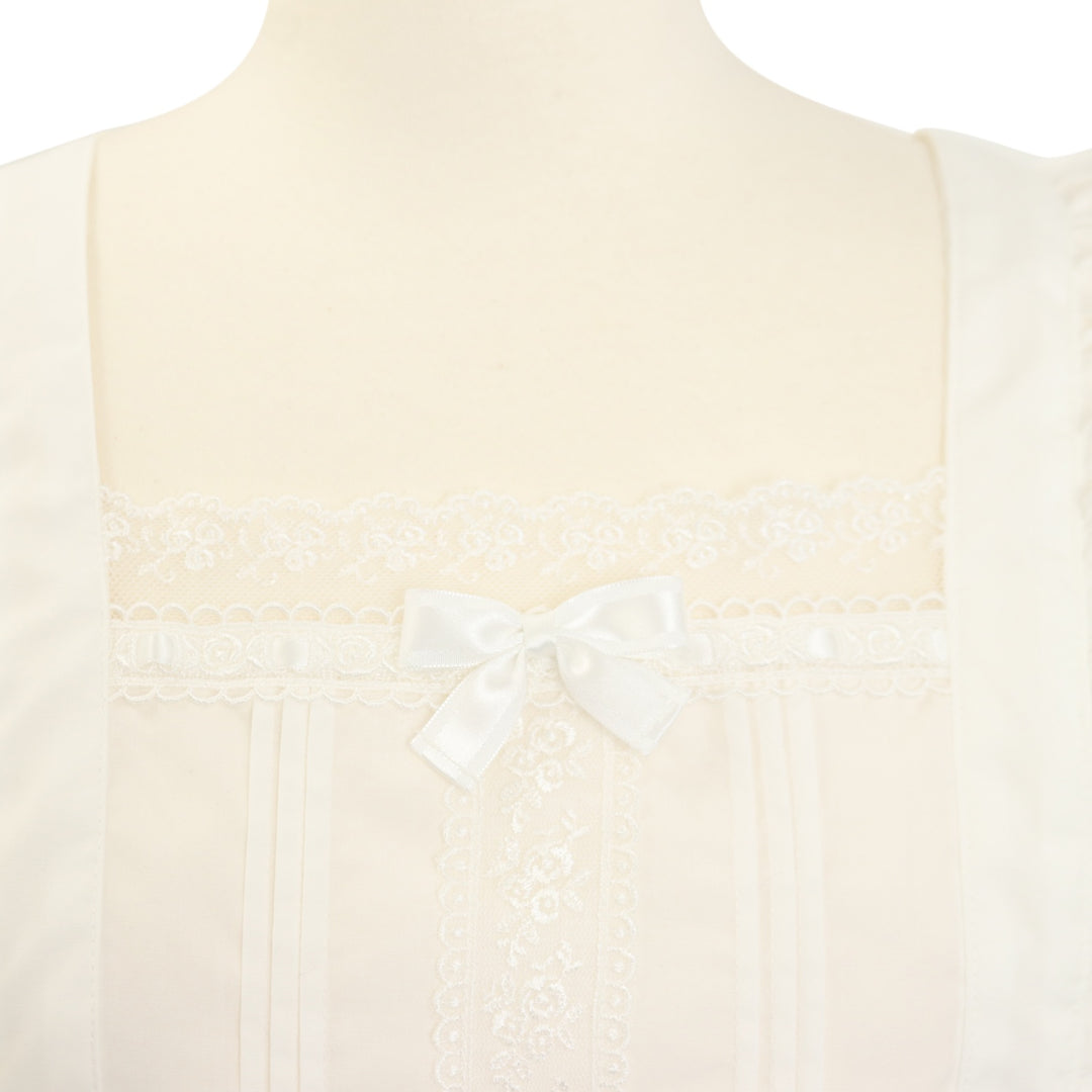Tiered Frill Apron (broadcloth ivory) | Pina sweetcollection