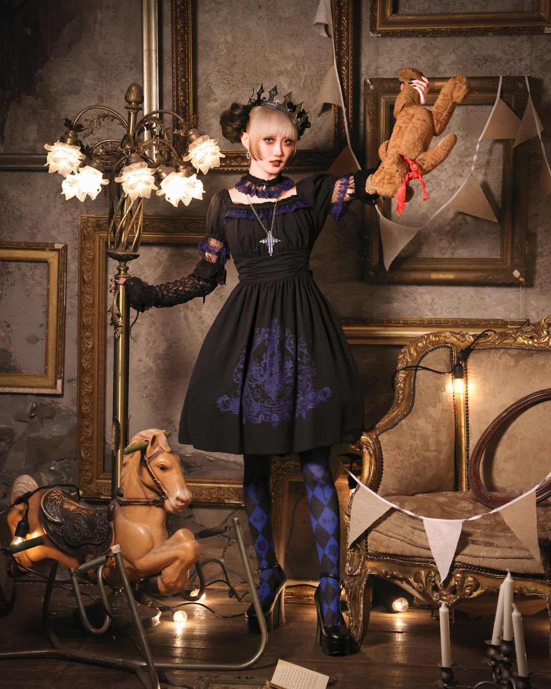 MmM12月新作】【サロン先行】ブルージュエル十字架ペンダント