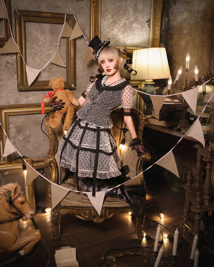 ドットフロッキー鳥籠スカート | Moi-même-Moitié | ロリータ ゴスロリ