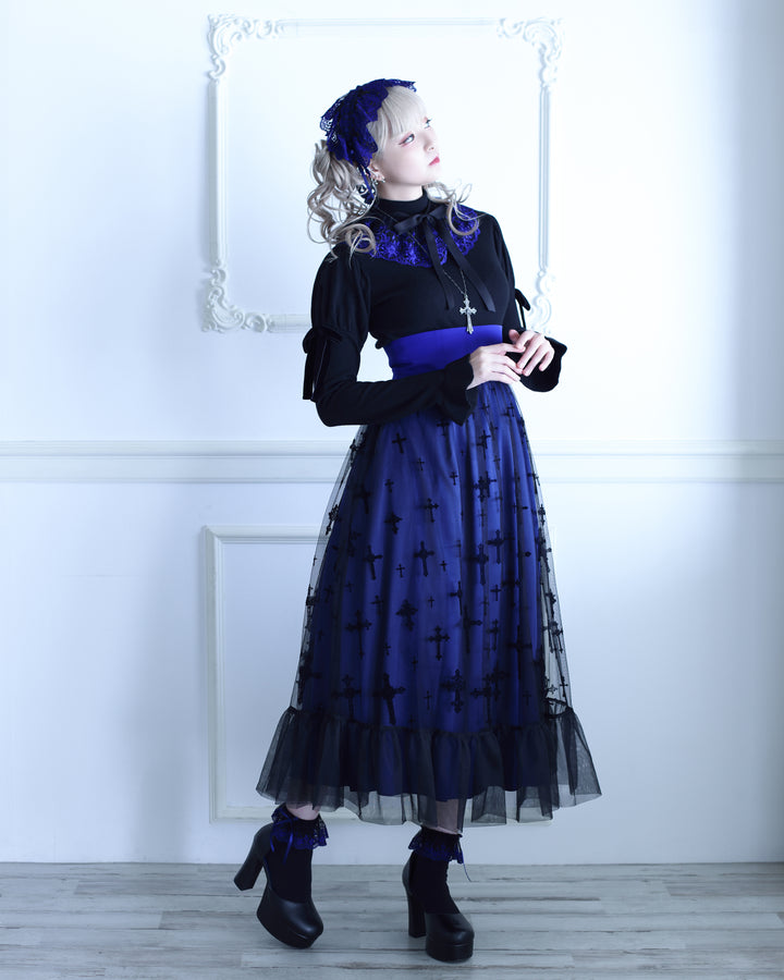 Flocky Cross Highwaist Long Skirt | Moi-même-Moitié | Wunderwelt