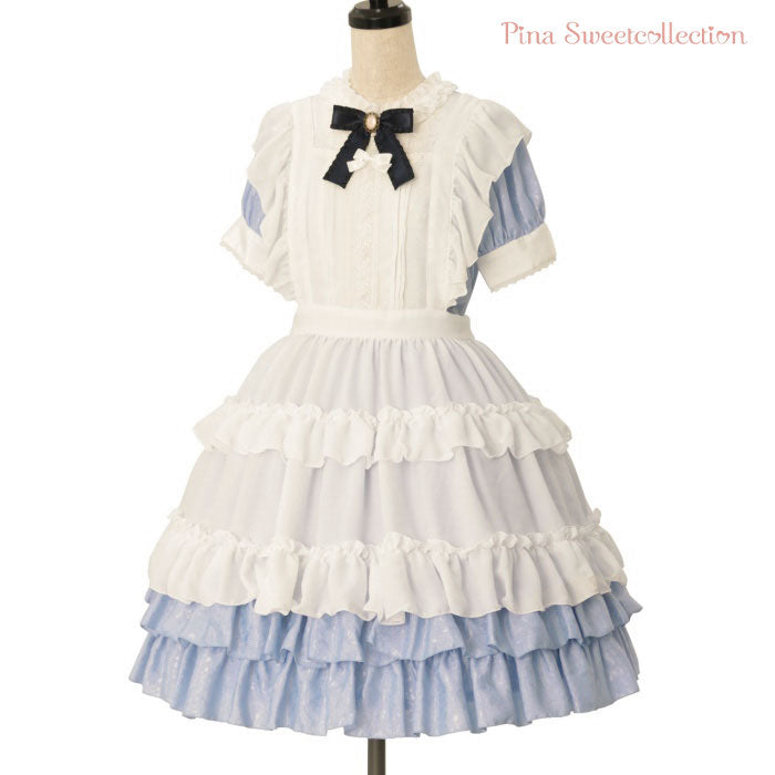 ティアードフリルエプロン（梨地）【クーポン対象外】 | Pina